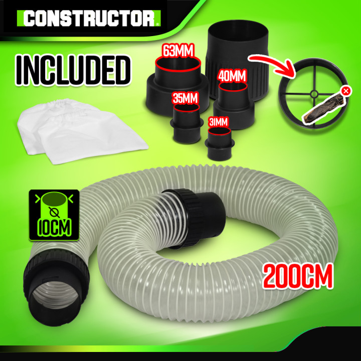 Aspirateur d'atelier 1200W avec cuve métallique 65L - Constructor