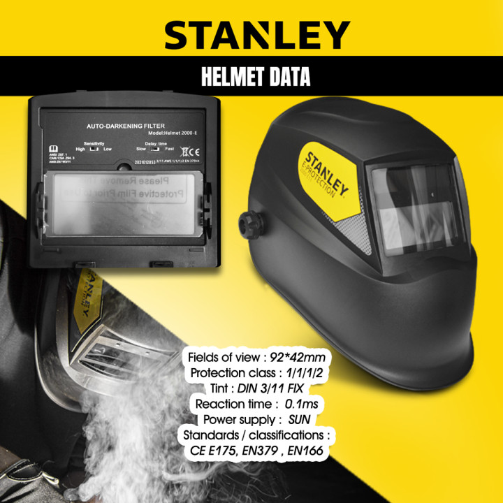 Poste à souder MMA Inverter 160A + Masque auto-assombrissant 11DIN - Stanley