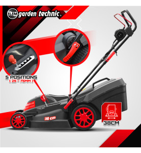 Tondeuse à gazon électrique 1600W - 38CM - Elem Garden
