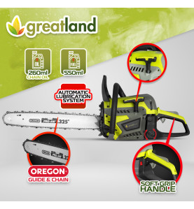 Tronçonneuse thermique 45CC - guide et chaîne Oregon - Greatland