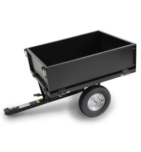 Remorque pour tracteur tondeuse avec benne basculante - charge max 225kg.