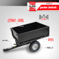 Remorque pour tracteur tondeuse avec benne basculante - charge max 225kg.