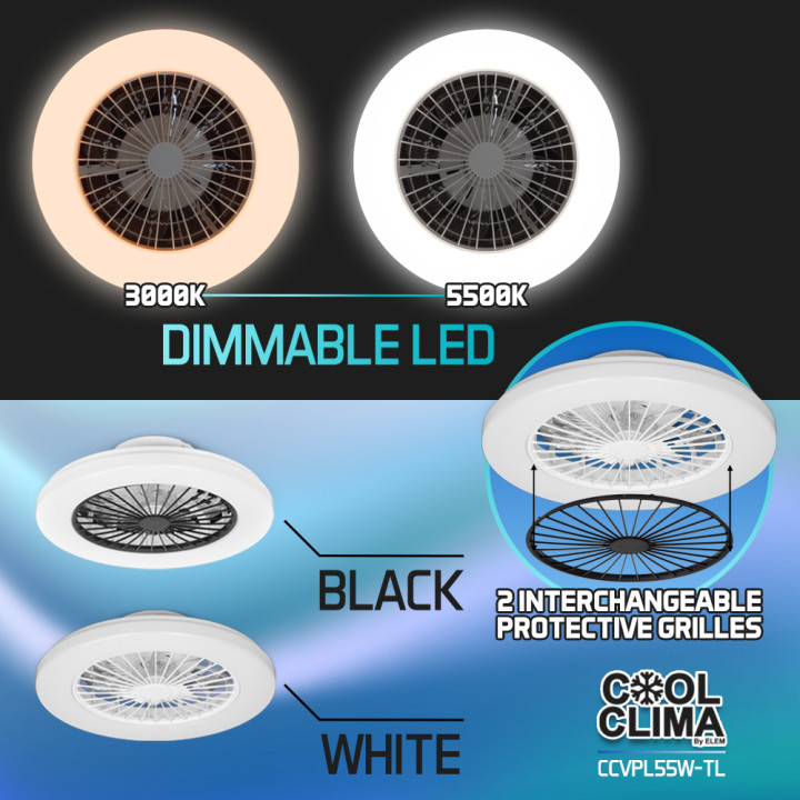Ventilateur de plafond avec éclairage Led + télécommande