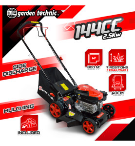 Tondeuse thermique tractée 144 CC - 40cm - mulching et éjection latérale