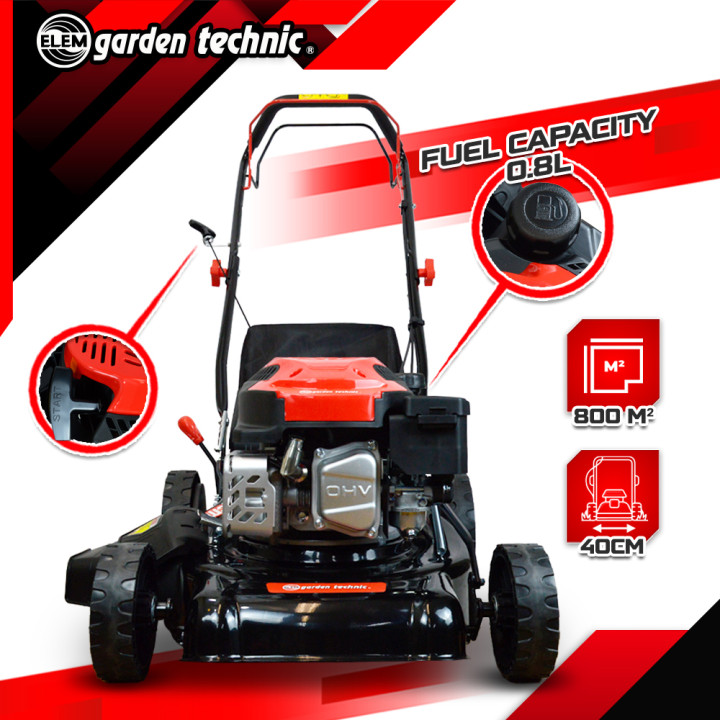 Tondeuse thermique tractée 144 CC - 40cm - mulching et éjection latérale