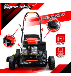 Tondeuse thermique tractée 144 CC - 40cm - mulching et éjection latérale