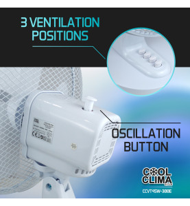 Ventilateur de table 40W - 30cm - 3vitesses