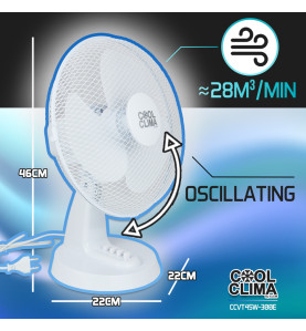 Ventilateur de table 40W - 30cm - 3vitesses