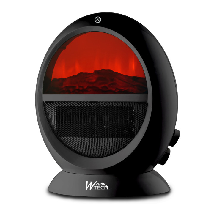 Chauffage soufflant oscillant 2000W - ambiance feu de bois.