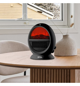 Chauffage soufflant oscillant 2000W - ambiance feu de bois.
