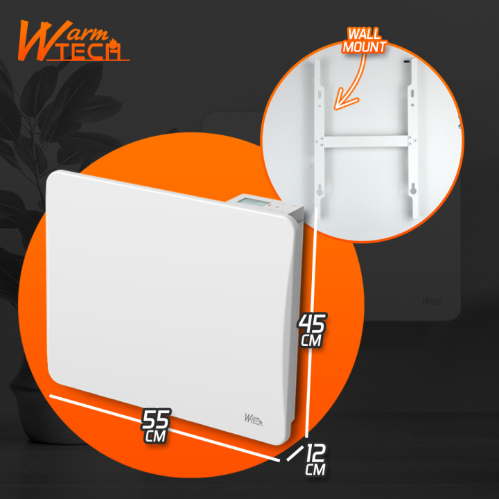 Radiateur inertie céramique 1000 W - IP24 - Fil pilote 6 ordres