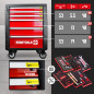 Servante d'atelier 6 tiroirs + 54 accessoires