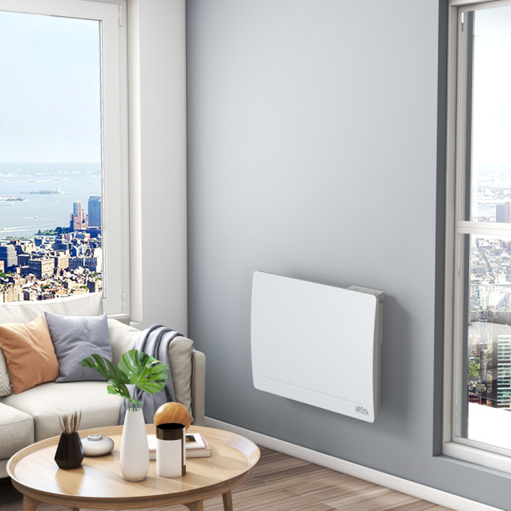 Radiateur inertie fonte 1000 W - IP24 - NF - Fil pilote 6 ordres.