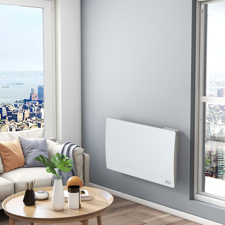 Radiateur inertie fonte 1500 W - IP24 - NF - Fil pilote 6 ordres.