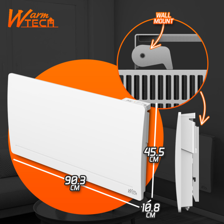 Radiateur inertie fonte 2000 W - IP24 - NF - Fil pilote 6 ordres.