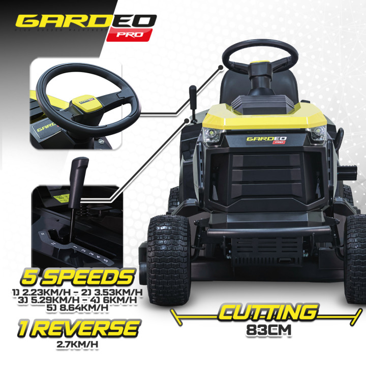 Tracteur tondeuse 352cc - largeur de coupe 83cm - Fonction mulching