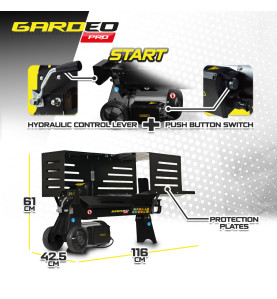 Fendeur de bûches horizontal 2200 W - 5 tonnes.