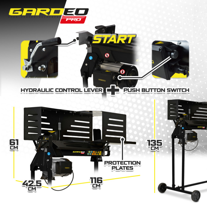 Fendeur de bûches horizontal 2200 W - 6 tonnes sur pieds.