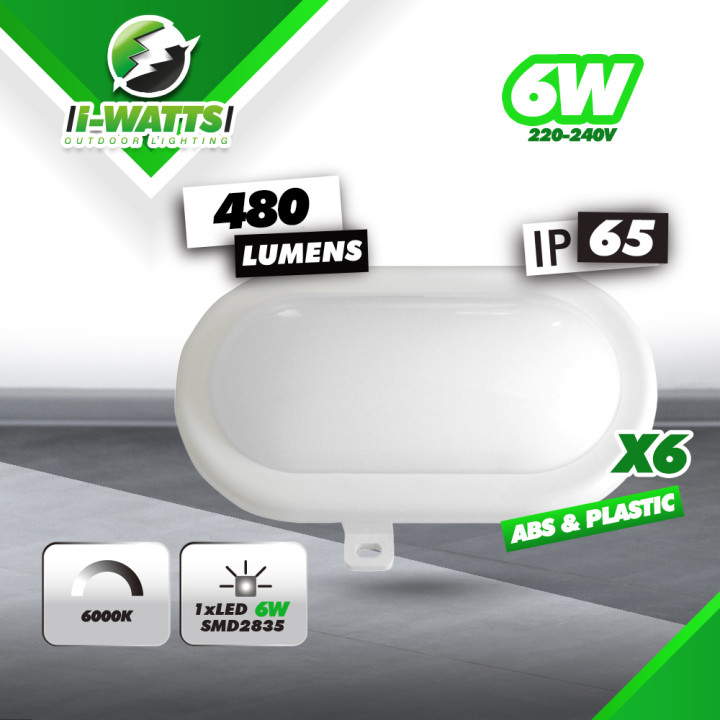 Lot de 6 hublots led 6W - 480 lumens - IP65