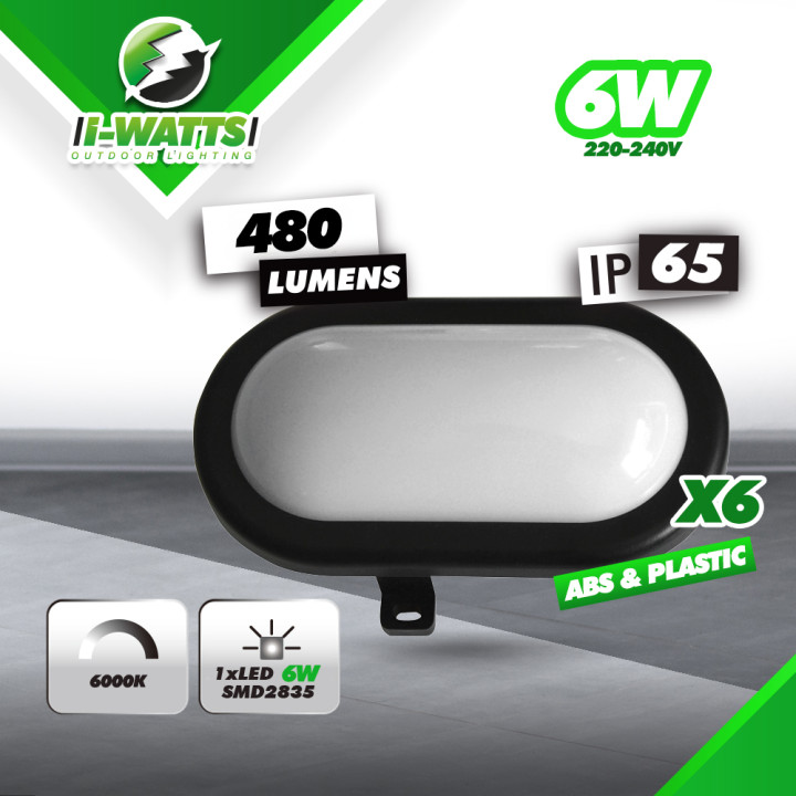 Lot de 6 hublots led 6W - 480 lumens - IP65