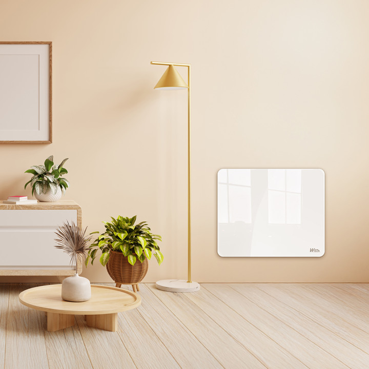 Radiateur inertie céramique avec façade en verre 1000 W - IP24 - NF - Fil pilote 6 ordres