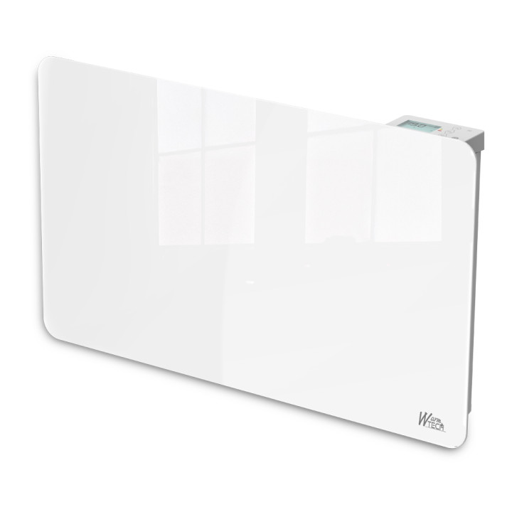 Radiateur inertie céramique avec façade en verre 1500 W - IP24 - NF - Fil pilote 6 ordres