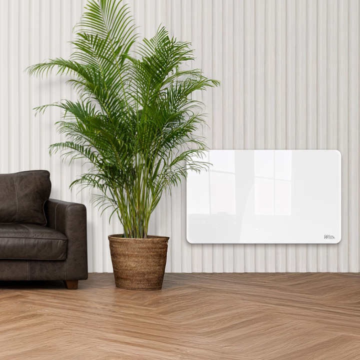 Radiateur inertie céramique avec façade en verre 1500 W - IP24 - NF - Fil pilote 6 ordres