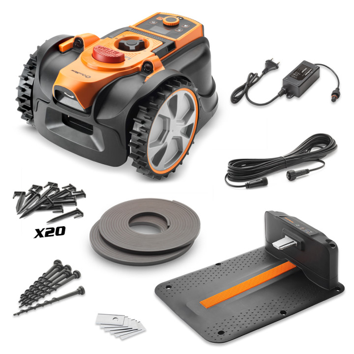 Robot tondeuse autonome 24V sans fil périmétrique avec station de charge - Max 500m²