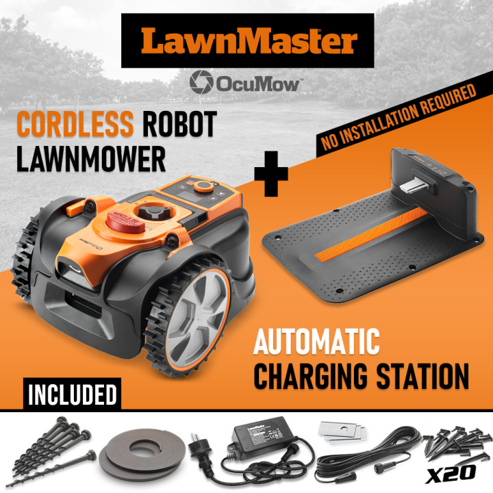 Robot tondeuse autonome 24V sans fil périmétrique avec station de charge - Max 500m²