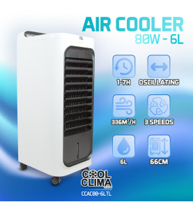 Rafraichisseur d'air 80W - 6L avec télécommande