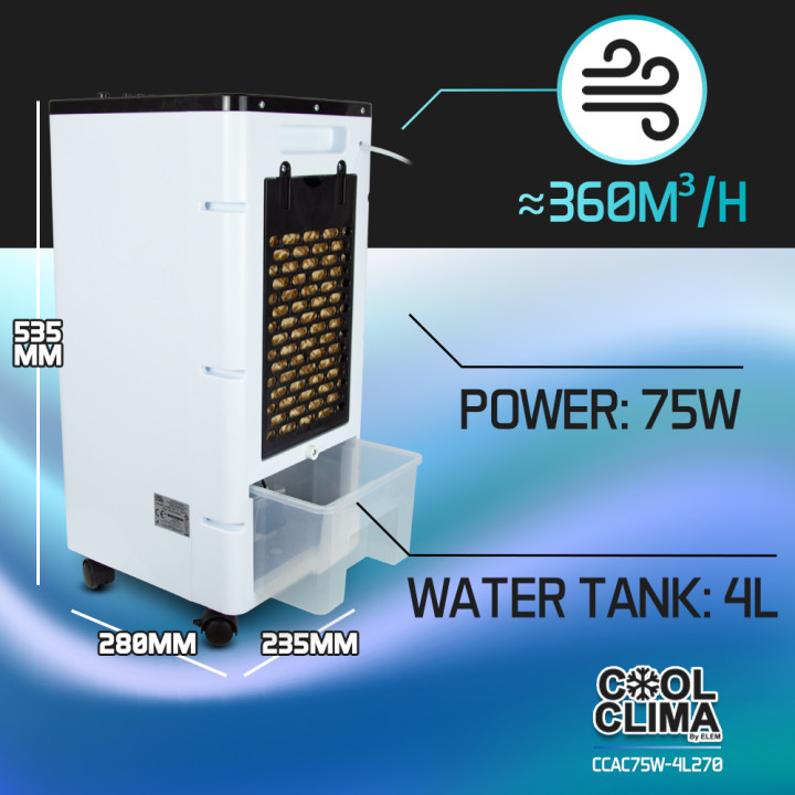 Rafraichisseur d'air 75W - 4L