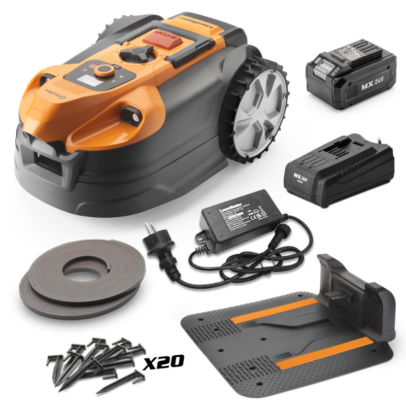 Robot tondeuse autonome 24V sans fil périmétrique avec station de charge - Max 800m²