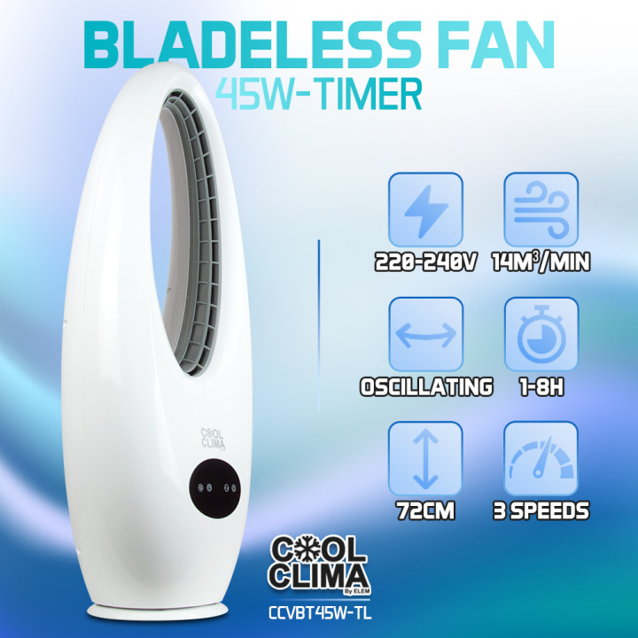 Ventilateur oscillant sans pales 45W avec télécommande
