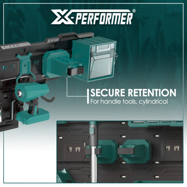 Crochet à pinces compatible avec le concept rangement X-Performer
