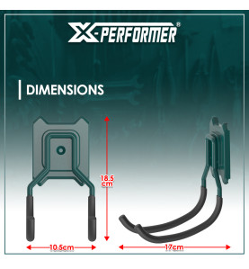 Double crochet courbé compatible avec le concept rangement X-Performer
