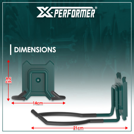 Double crochet courbé compatible avec le concept rangement X-Performer