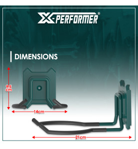 Double crochet courbé compatible avec le concept rangement X-Performer