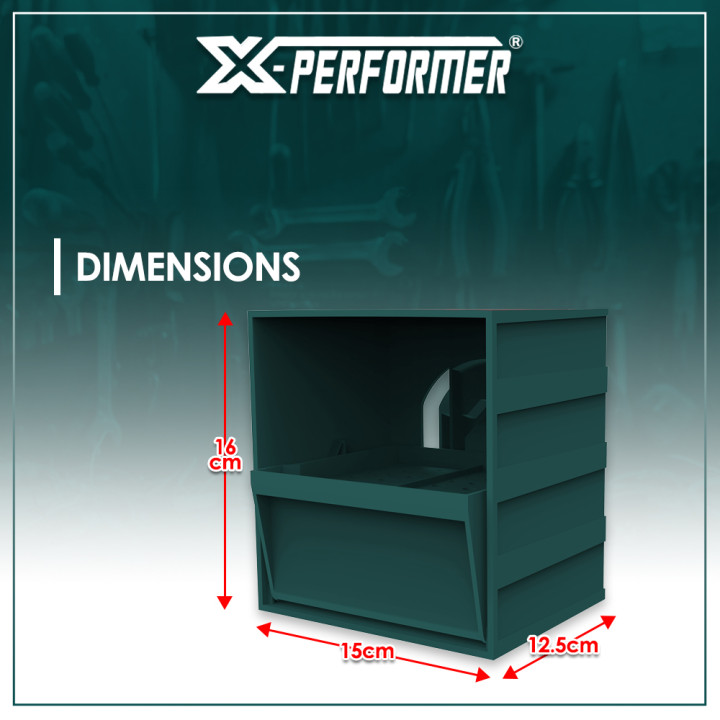 Boîte de rangement pour embouts et mèches compatible avec le concept rangement X-performer