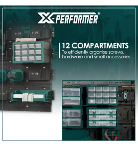 Organiseur 12 compartiments compatible avec le concept rangement X-Performer