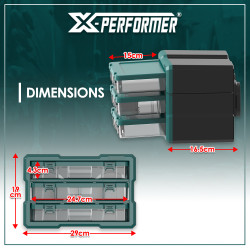 Organisateur 3 compartiments compatible avec le concept rangement X-Performer