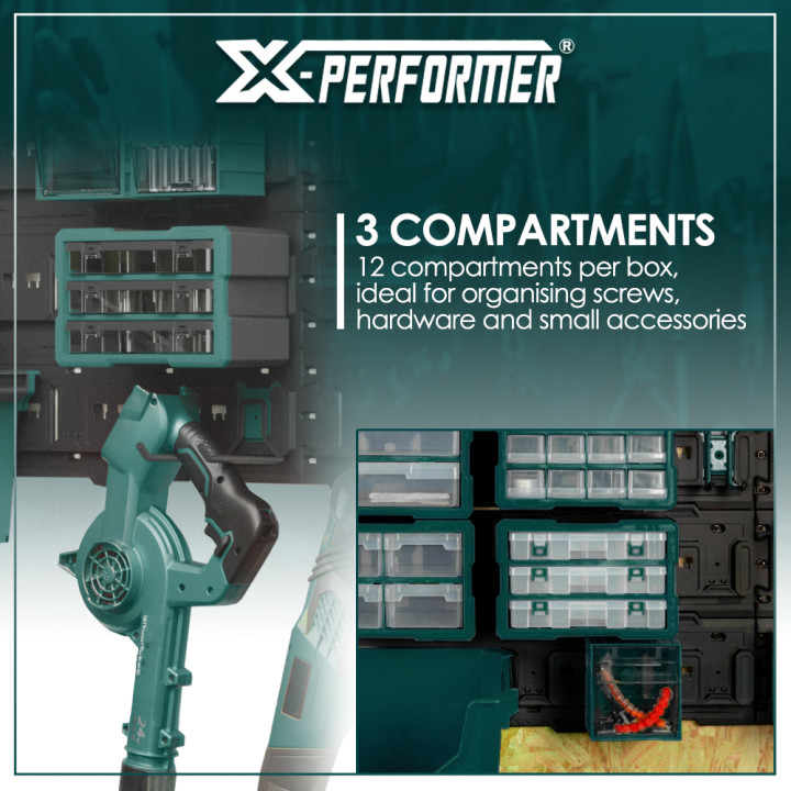 Organisateur 3 compartiments compatible avec le concept rangement X-Performer