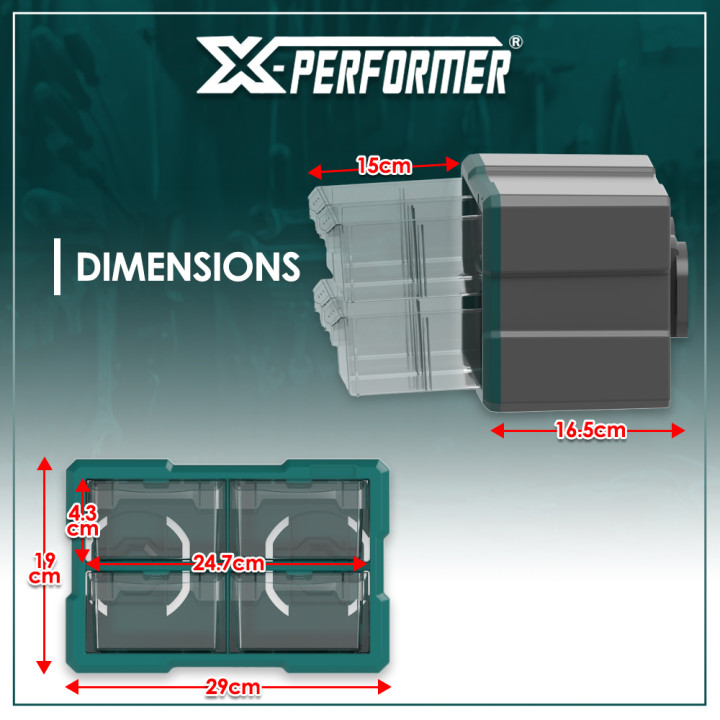 Organiseur 4 tiroirs compatible avec le concept rangement - X-Performer