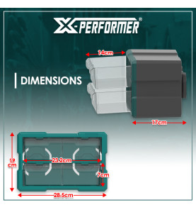 Organiseur 2 compartiments compatible avec le concept rangement X-Performer