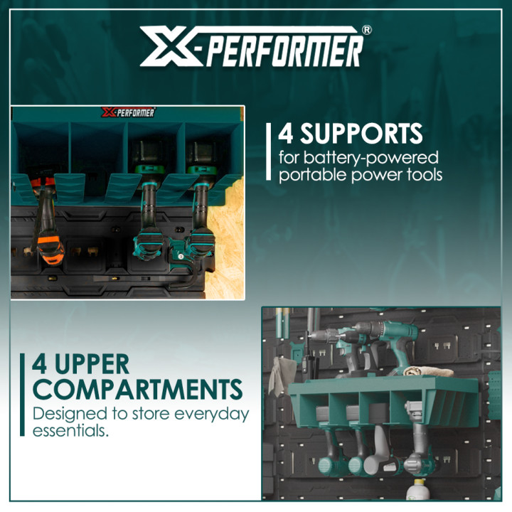 Etagère murale multifonctions compatible avec le concept rangement X-Performer
