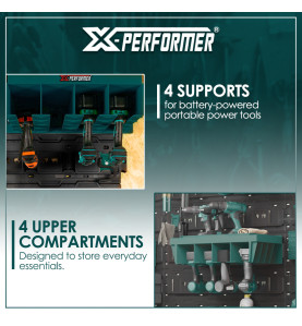 Etagère murale multifonctions compatible avec le concept rangement X-Performer