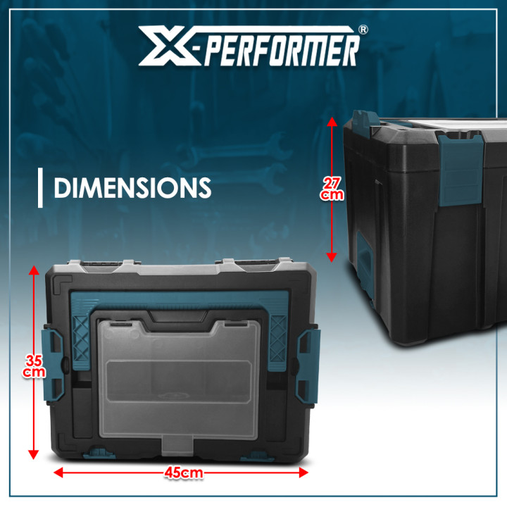 Coffre à outils empilable X-Large L 45 x l 34,5 x H 27 CM