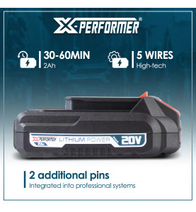 Batterie lithium 20V - 2Ah concept X-Performer
