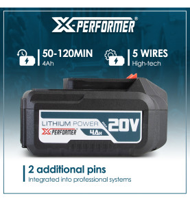 Batterie lithium 20V - 4Ah concept X-Performer