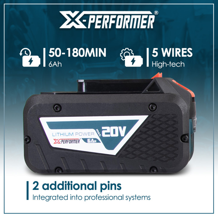 Batterie lithium 20V - 6Ah concept X-Performer