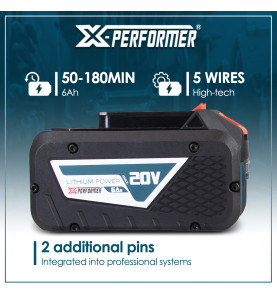 Batterie lithium 20V - 6Ah concept X-Performer